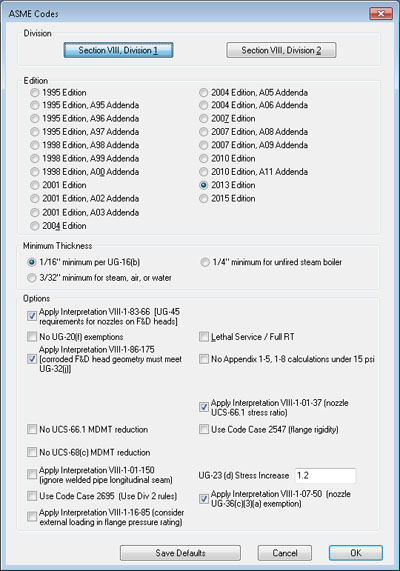 COMPRESS Features Multiple ASME BPVC Editions