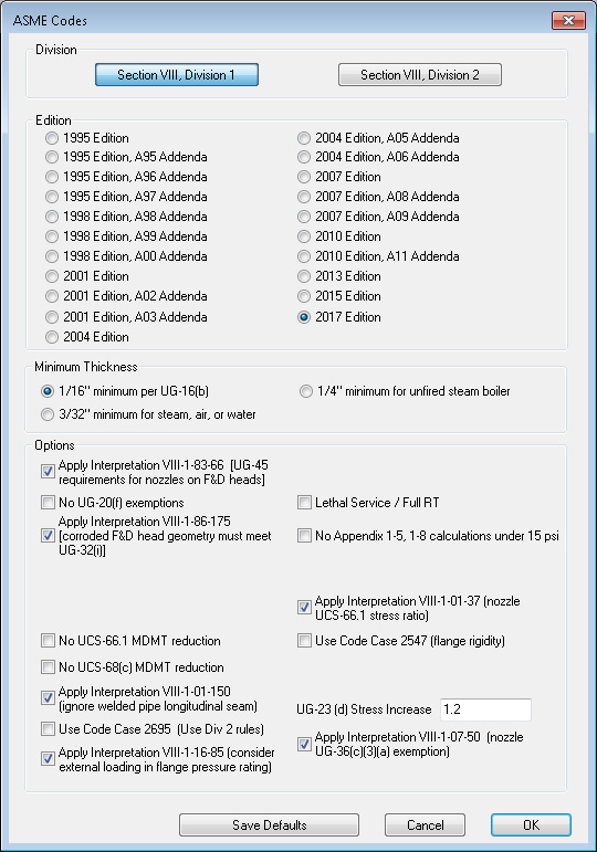 COMPRESS Features Multiple ASME VIII BPVC Editions, Including the 2017 Edition COMPRESS Features Multiple ASME VIII BPVC Editions, Including the 2017 Edition