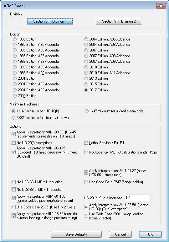 COMPRESS Supports and is Compliant With Multiple ASME Code Editions COMPRESS Supports and is Compliant With Multiple ASME Editions