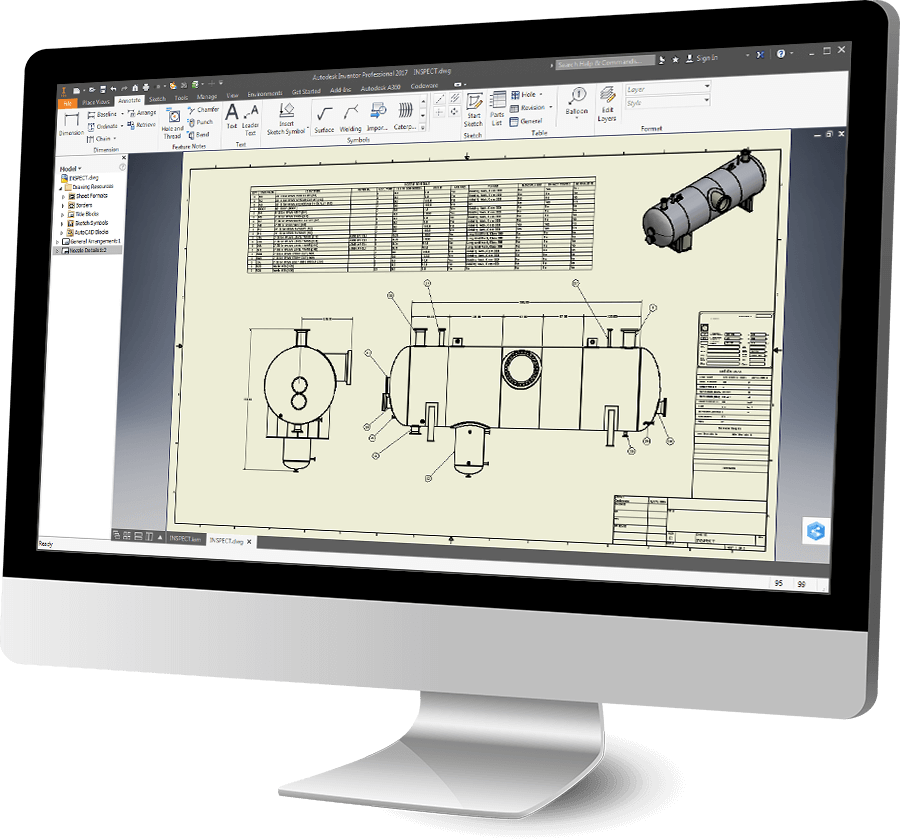 Inventor 2D Drawing From a COMPRESS Design Inventor 2D Drawing From a COMPRESS Design