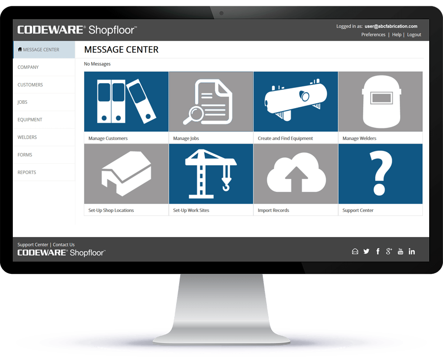 Shopfloor is a cloud based ASME IX and AWS D1.1 welding procedure management software that integrates with COMPRESS and INSPECT Shopfloor is a cloud based ASME IX and AWS D1.1 welding procedure management software that integrates with COMPRESS and INSPECT