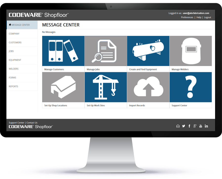 Shopfloor es un software de gestión de procedimientos de soldadura ASME IX y AWS D1.1 basado en la nube que se integra con COMPRESS e INSPECT