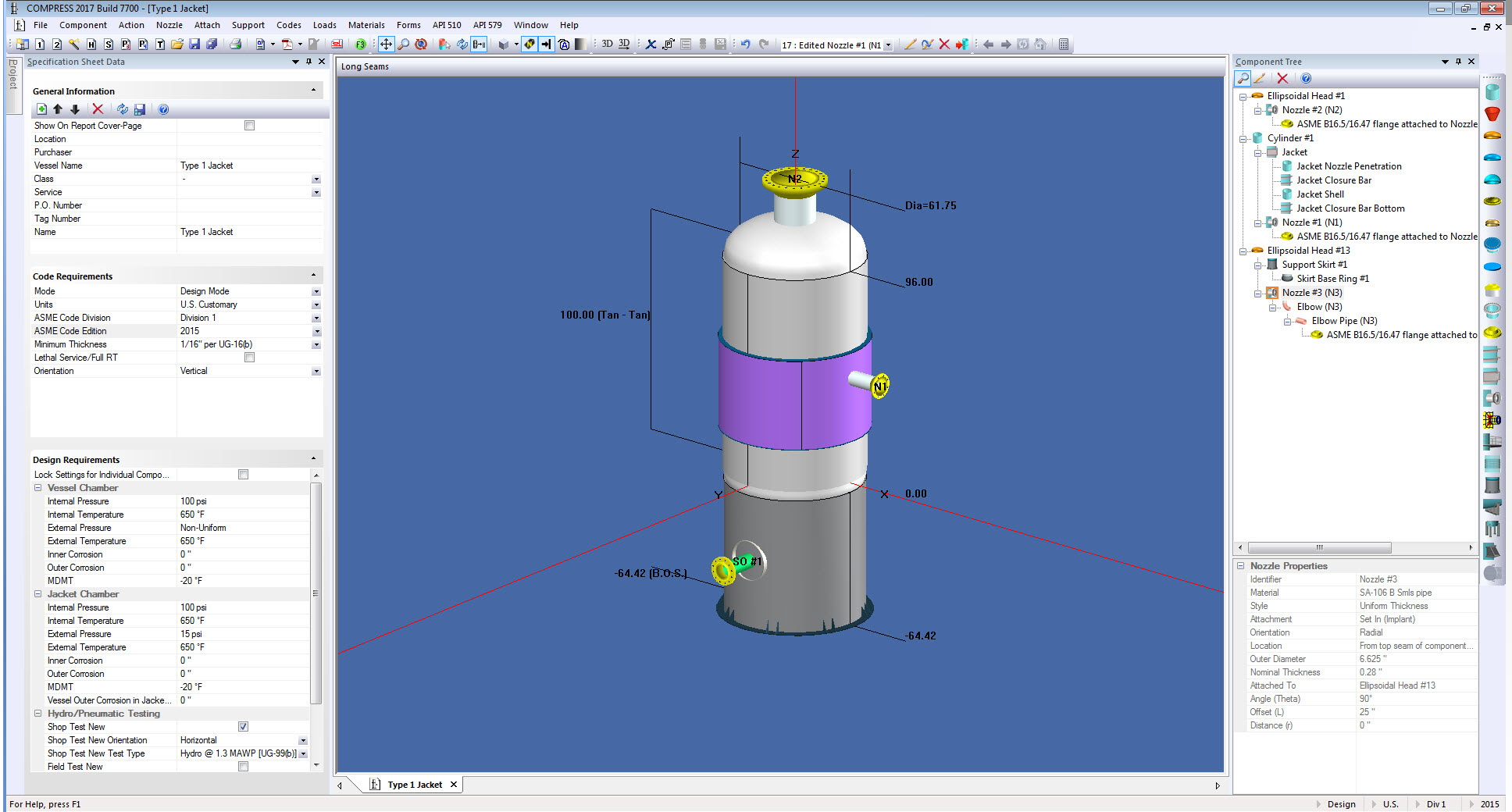 Codeware. Compress на компе. Дуплексный фильтр по стандартам ASME VIII div.1. Pressure Vessel calculation.