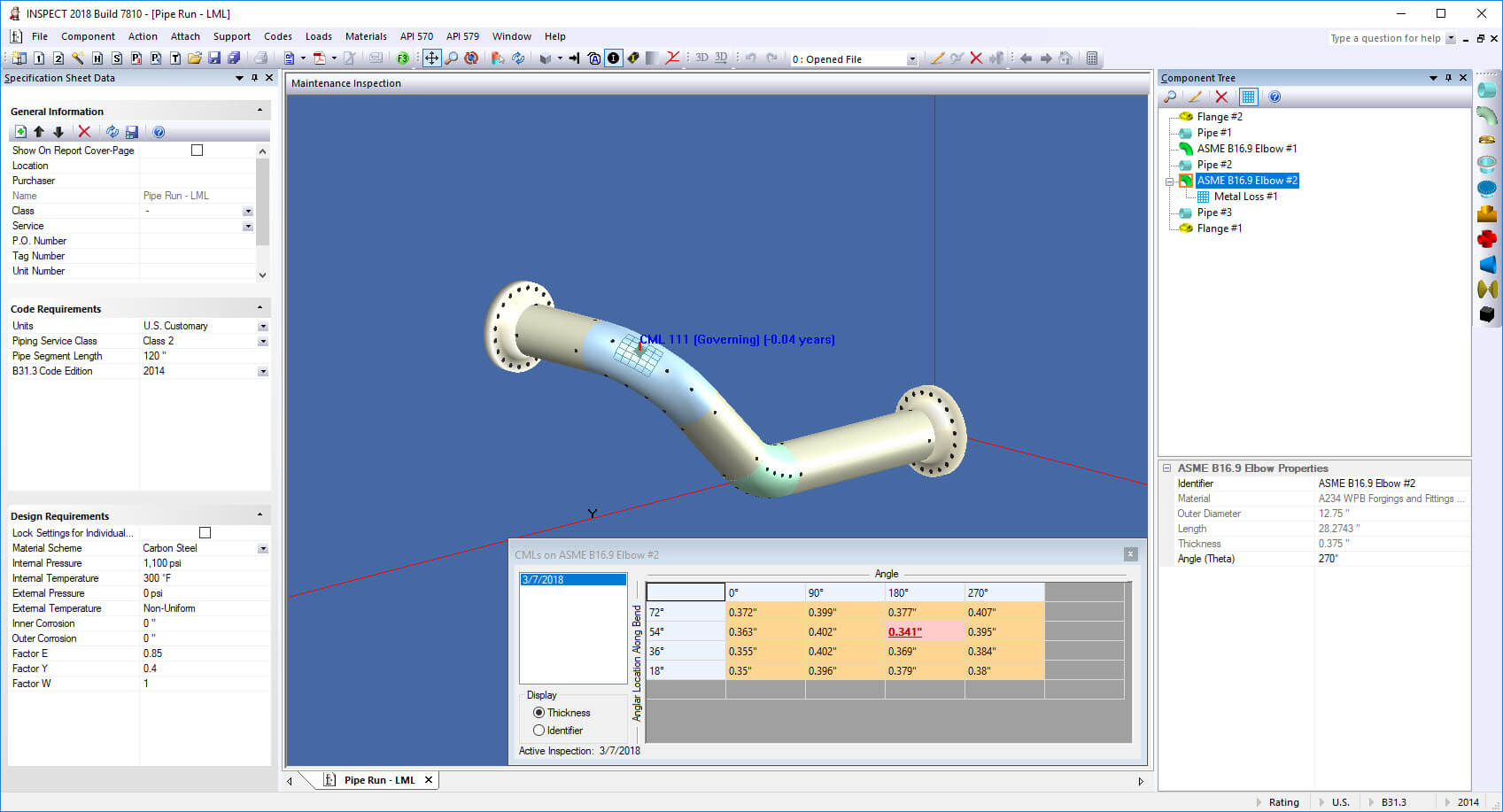 INSPECT Performs API 579-1 Fitness-for-Service Assessments on Piping as Allowed by API 570