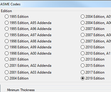2019 ASME Code edition in COMPRESS