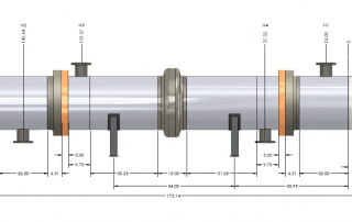 Heat Exchanger drawing imported using the Codeware Interface add-on