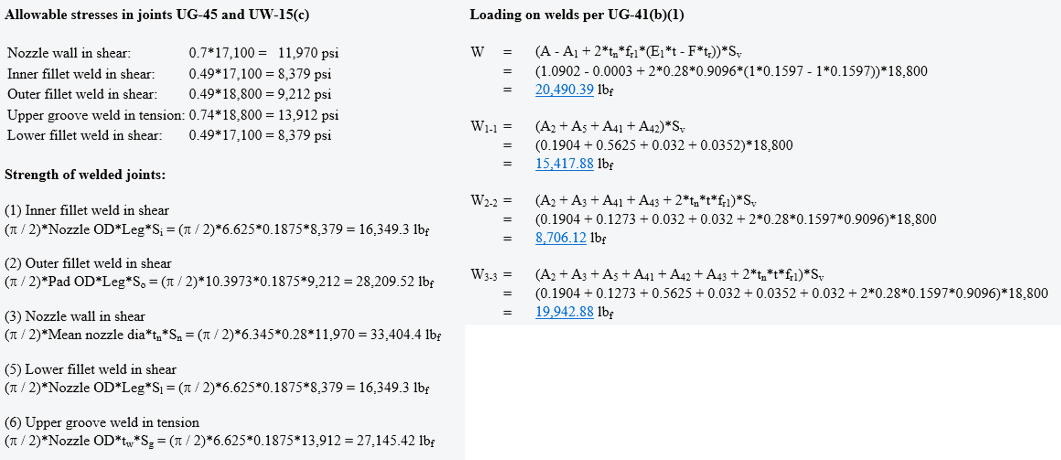 An Excerpt From a COMPRESS Nozzle Calculation Report An Excerpt From a COMPRESS Nozzle Calculation Report Showing UG-45 and UG-41