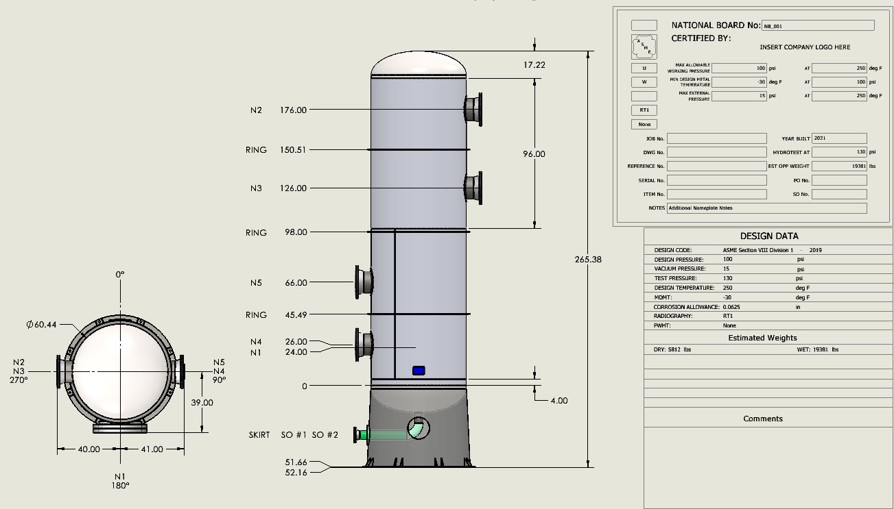 Nameplate displayed on Codeware Interface drawing