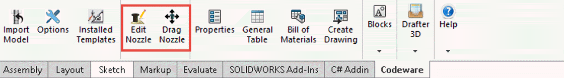 The Codeware Interface menu in SOLIDWORKS