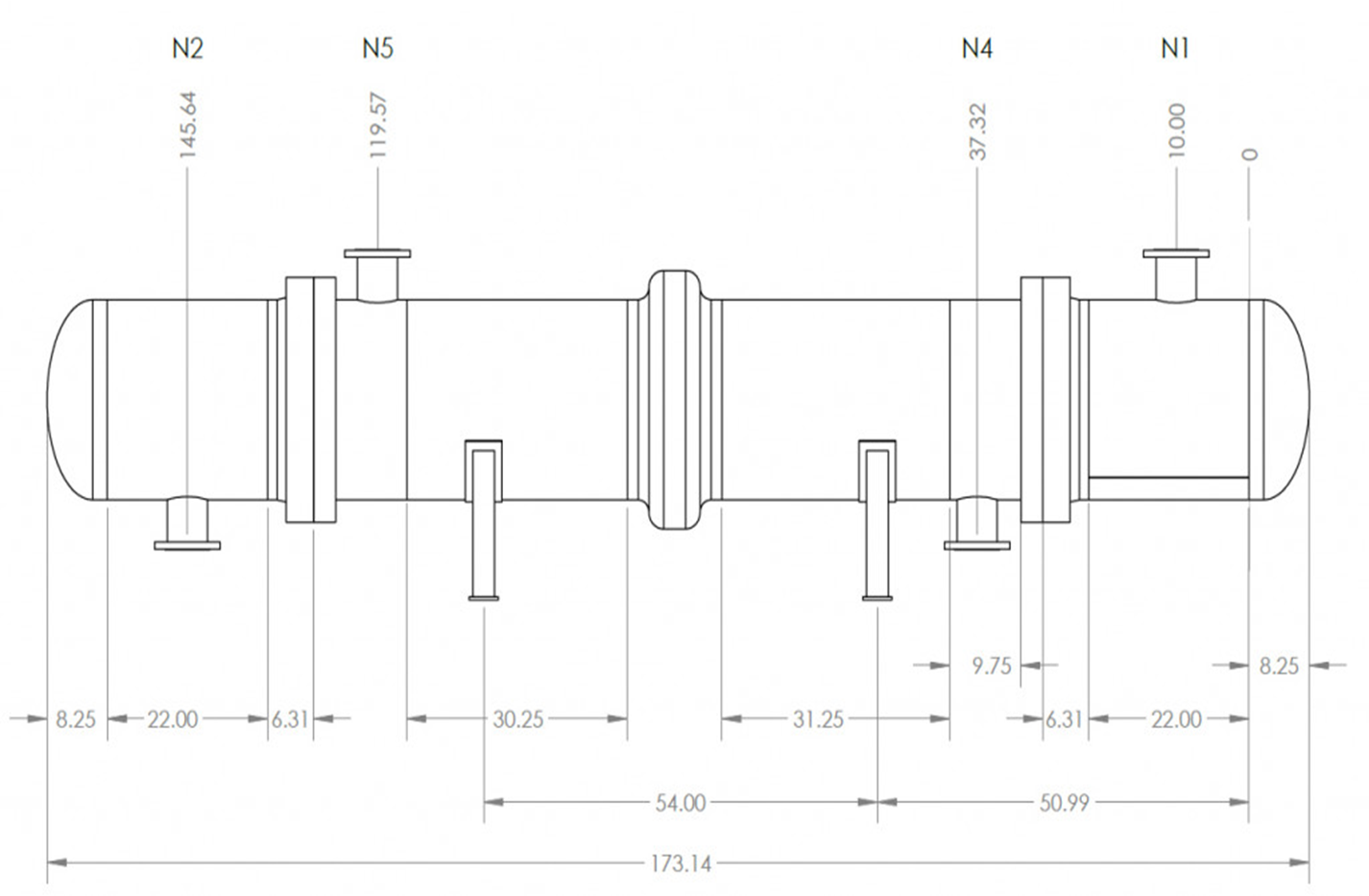Heat Exchanger Drawing created by the Codeware Interface add-on