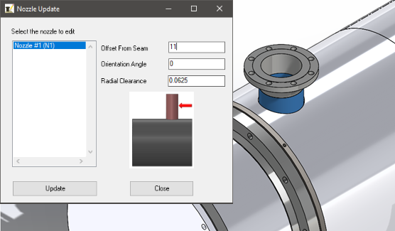Nozzle Update dialog from the Codeware Interface add-on