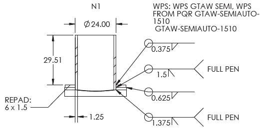 Welding Procedure Specification (WPS) of a Nozzle created from the integration between Shopfloor and the Codeware Interface add-on