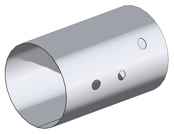 A CWI cylindrical shell rolled up using the SOLIDWORKS Sheet Metal function A CWI cylindrical shell rolled up using the SOLIDWORKS Sheet Metal function
