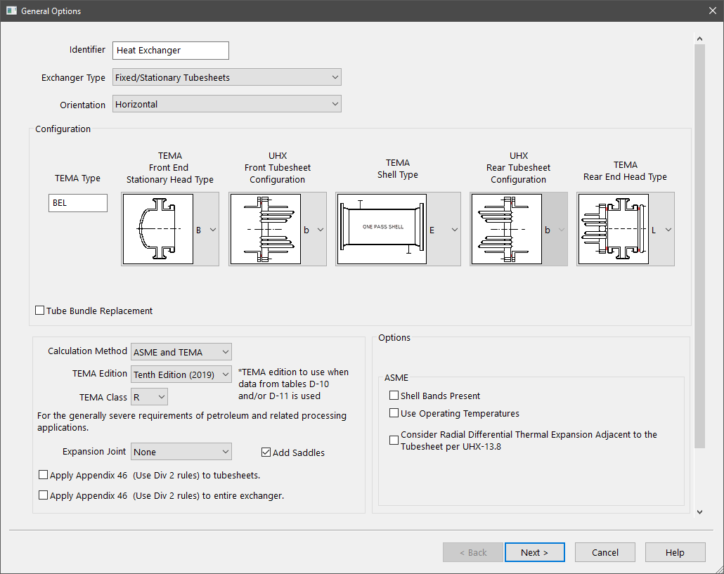 The COMPRESS Heat Exchanger Layout Dialog
