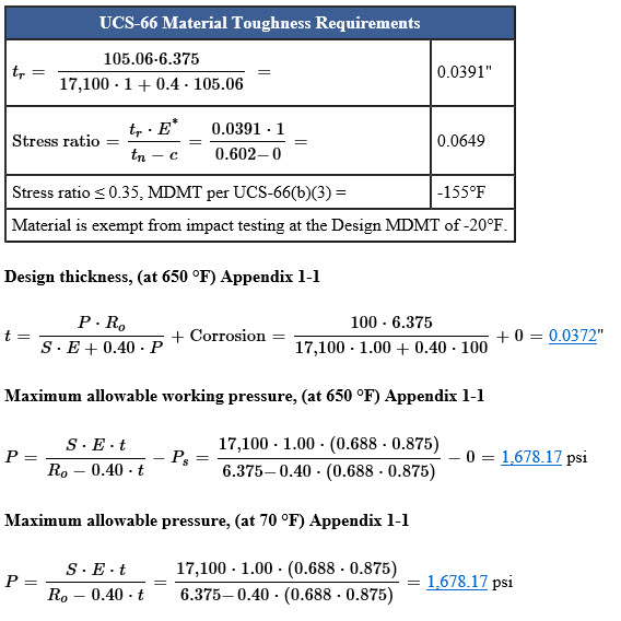 ASME Calculation Report for Tees