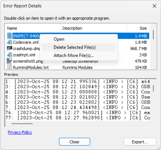 Crash Report Details