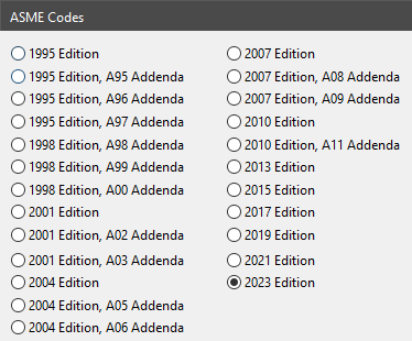2023 ASME VIII Code Edition in COMPRESS