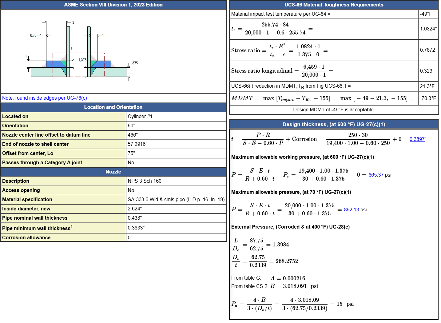 ASME VIII Reports in COMPRESS