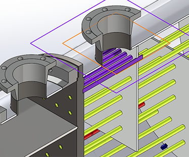 The CWI automatically creates and applies Mates when importing COMPRESS or INSPECT pressure vessel and heat exchanger models.